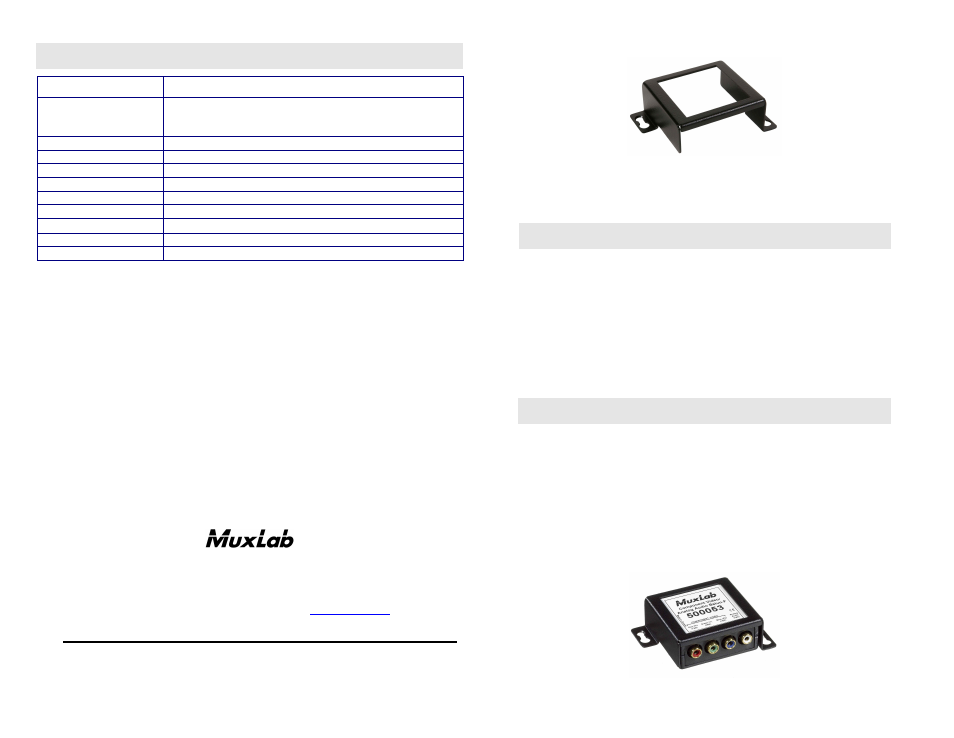 Muxlab IR Emitter User Manual | 2 pages