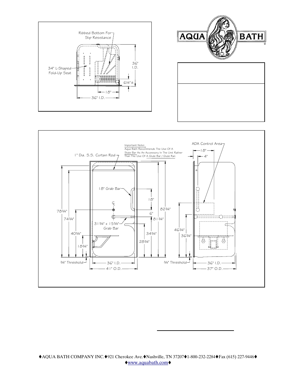 Aqua Bath C4136TD-FUS 3/4 User Manual | 2 pages