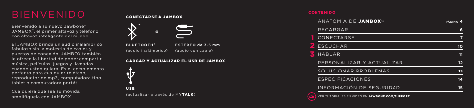 Bienvenido | Jawbone JAMBOX User Manual | Page 12 / 20