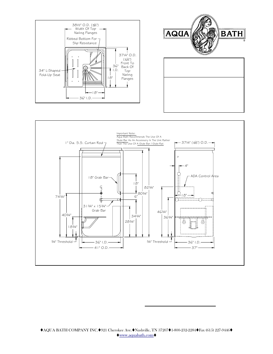 Aqua Bath C413684BF-OT-FUS 3/4 User Manual | 2 pages