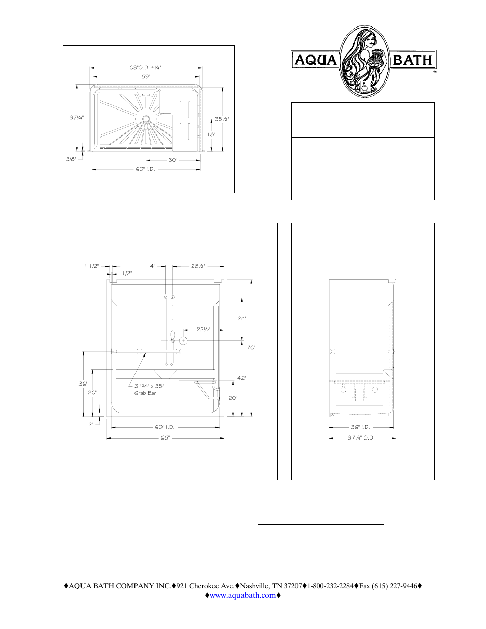 Aqua Bath C6536BF-OT-FUS 2 User Manual | 2 pages