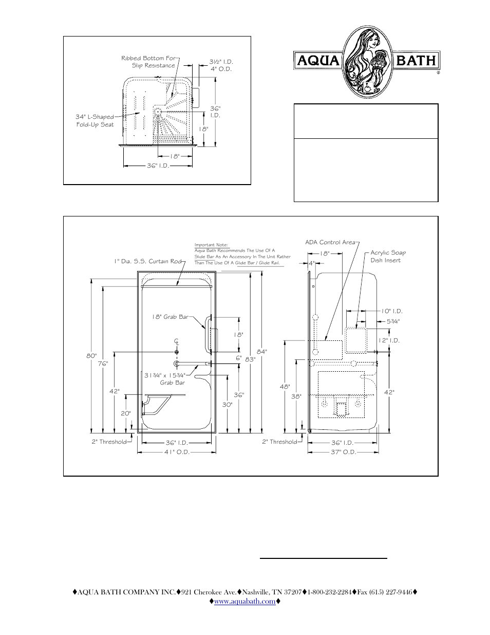 Aqua Bath C4136BF-FUS-RS 2 User Manual | 2 pages