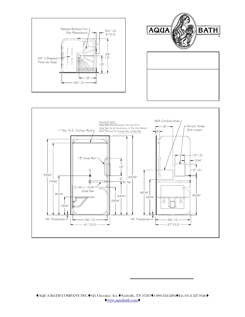 Aqua Bath C4136BF-FUS-RS 3/4 User Manual | 2 pages