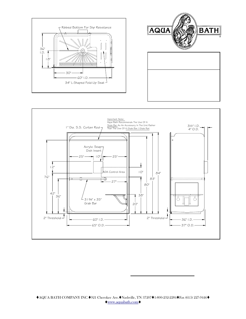 Aqua Bath C6536BF-FUS-RS 2 User Manual | 2 pages