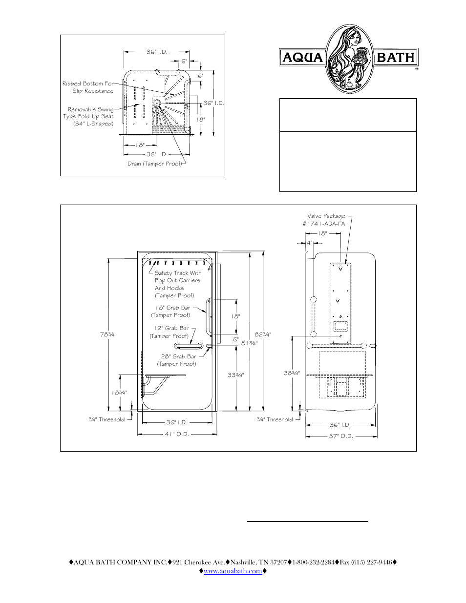 Aqua Bath C4136BF-FUS 3/4 REM SS PSY VP (valve pkg) User Manual | 2 pages