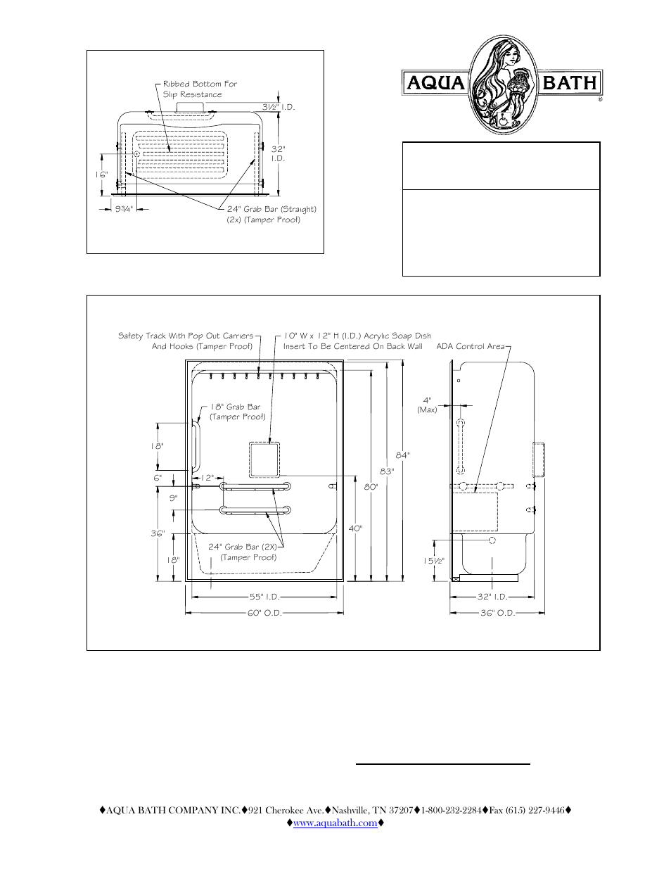 Aqua Bath C6032TS PSY User Manual | 2 pages