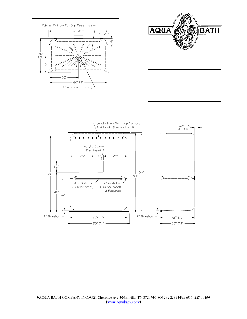 Aqua Bath C6536BF 2 PSY User Manual | 2 pages