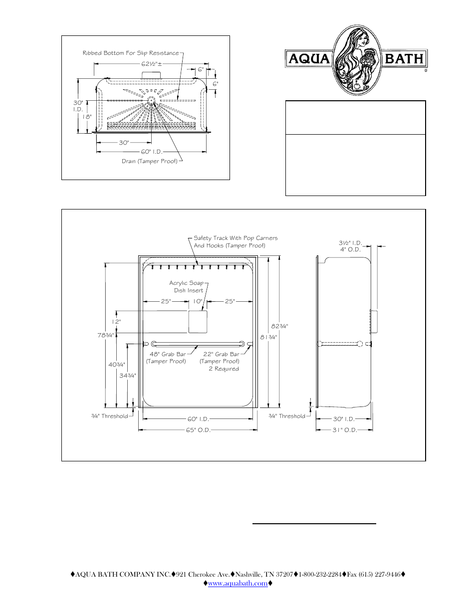 Aqua Bath C6530BF 3/4 PSY User Manual | 2 pages
