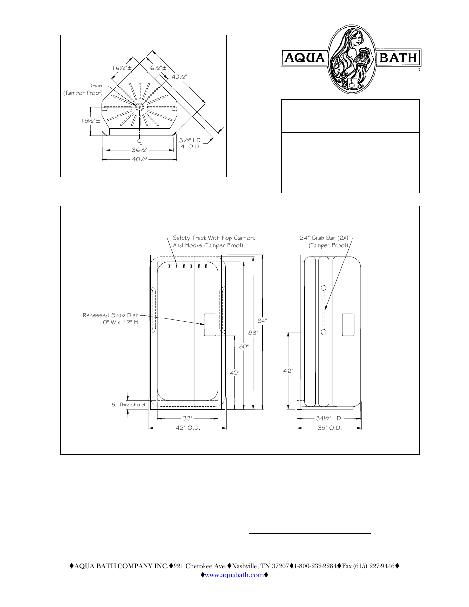 Aqua Bath IS3336SH PSY User Manual | 2 pages