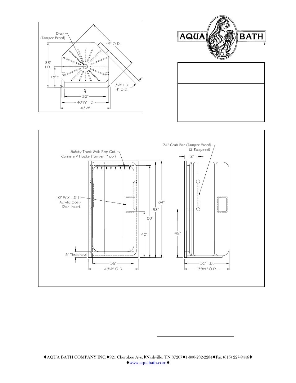 Aqua Bath IS3639SH PSY User Manual | 2 pages