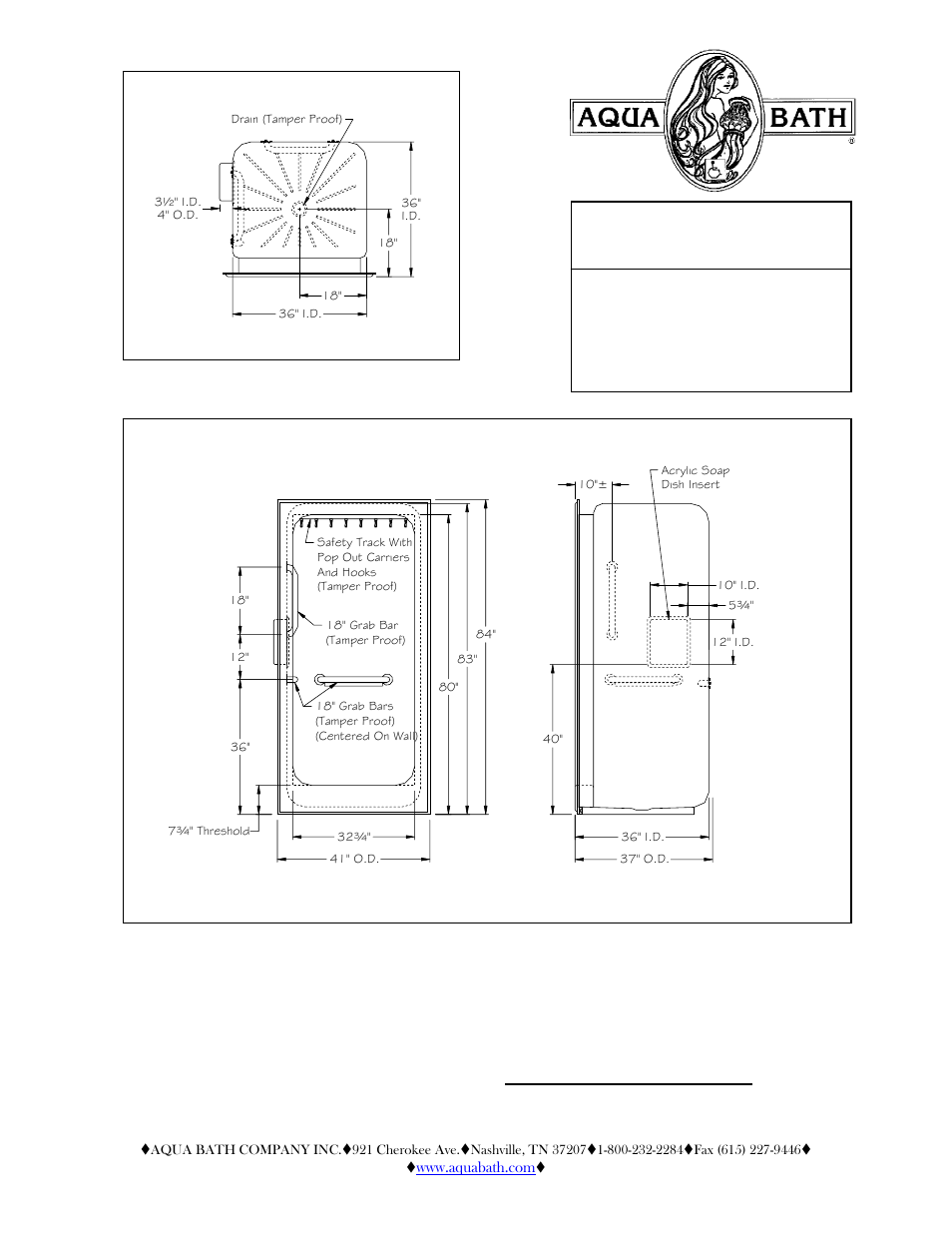 Aqua Bath IS4136SH 7? PSY User Manual | 2 pages