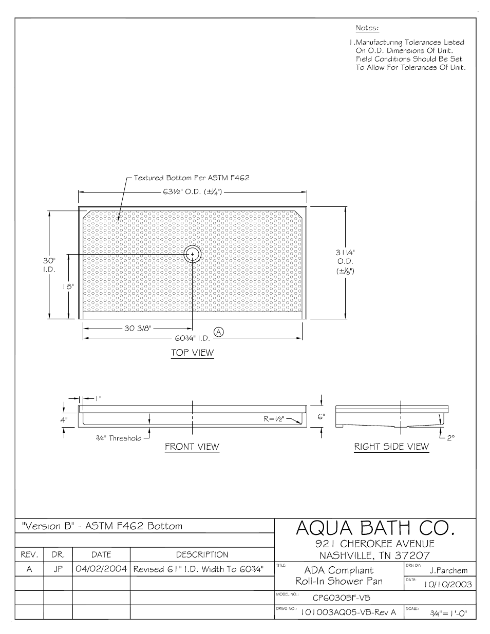 Aqua Bath CP6030BF User Manual | Page 3 / 7