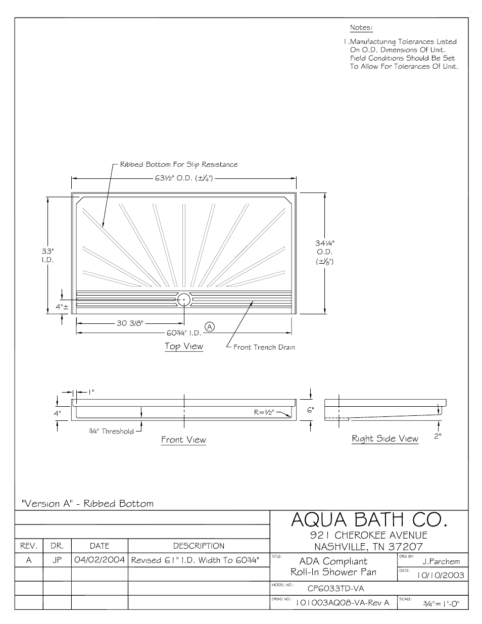 Aqua Bath CP6033TD User Manual | Page 2 / 7