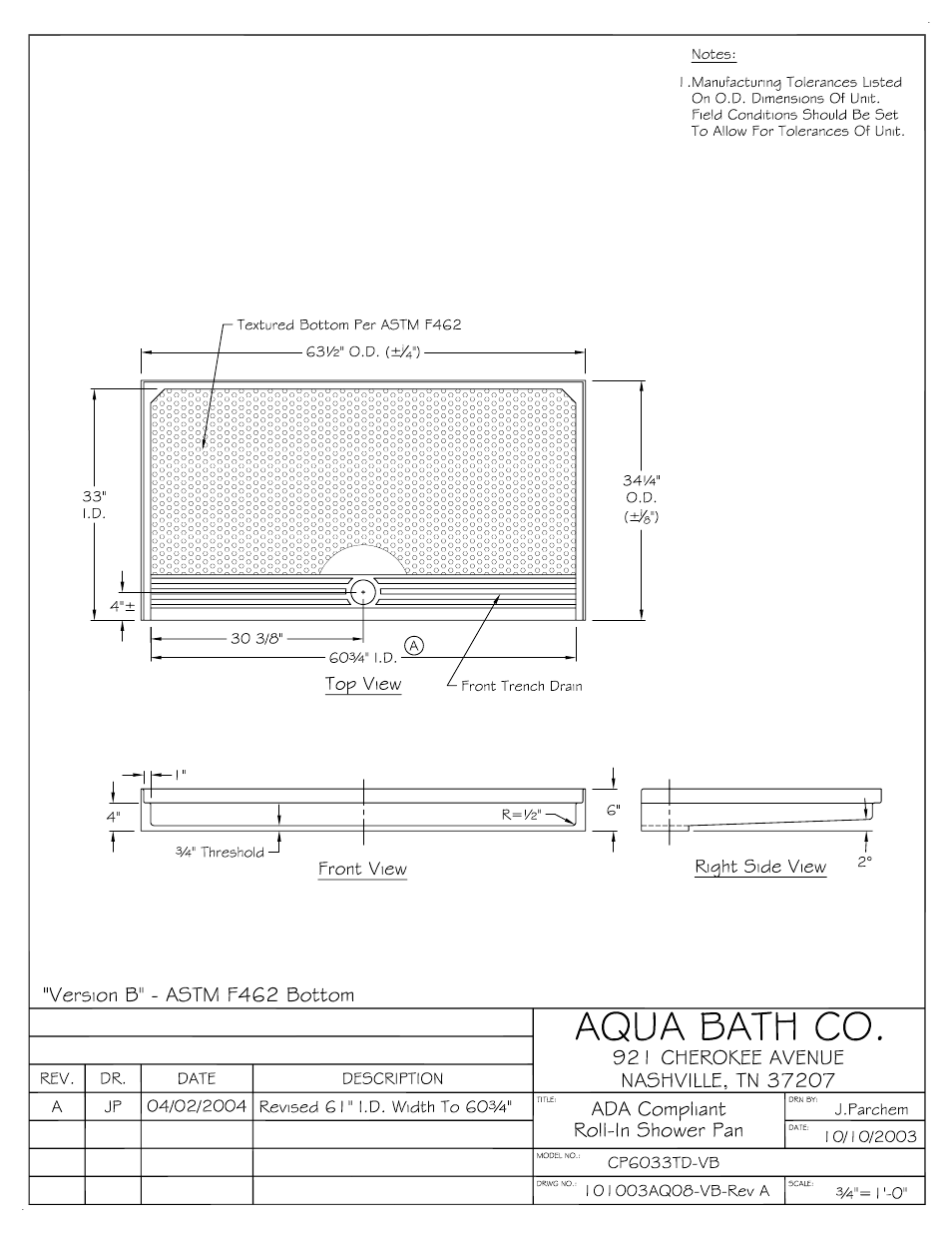 Aqua Bath CP6033TD User Manual | Page 3 / 7