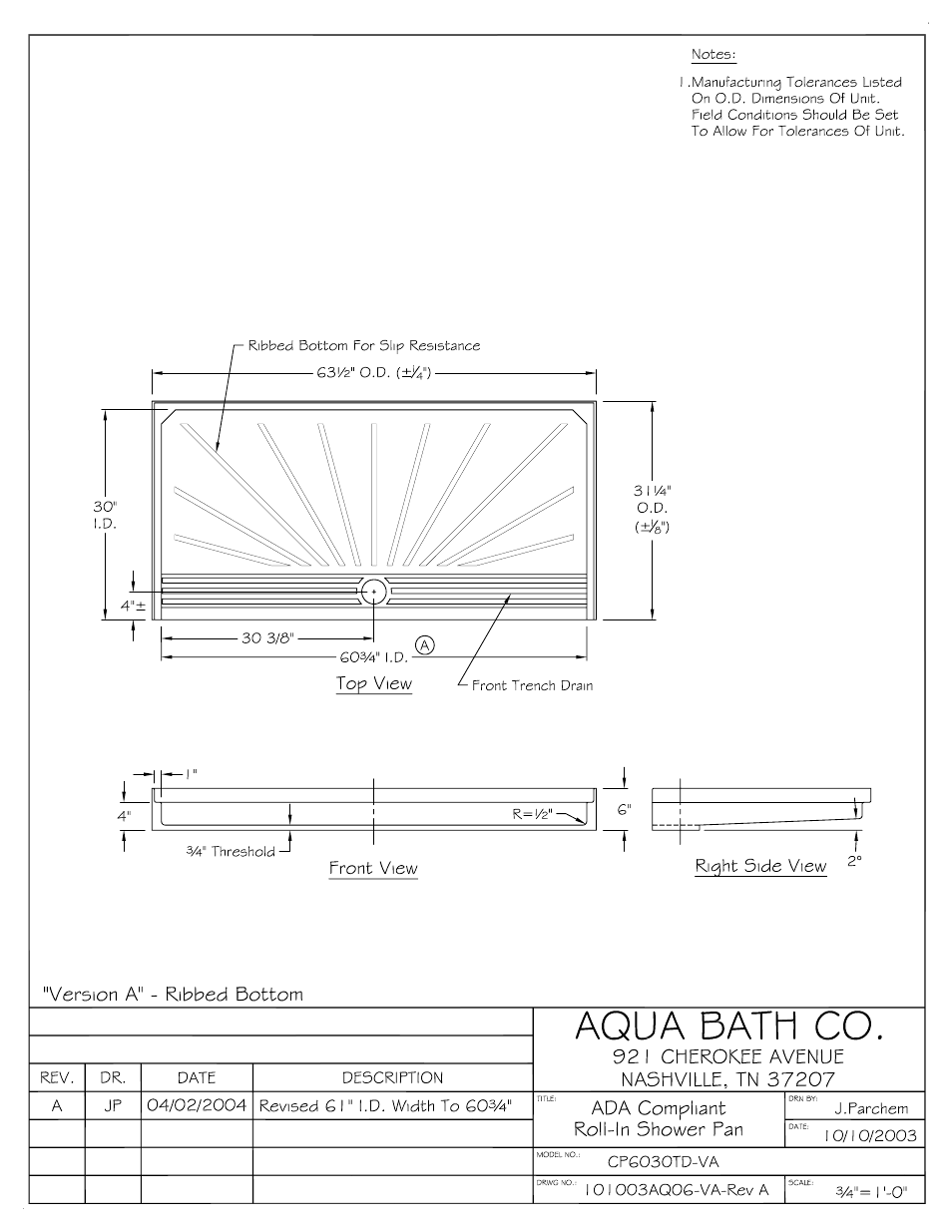 Aqua Bath CP6030TD User Manual | Page 2 / 7