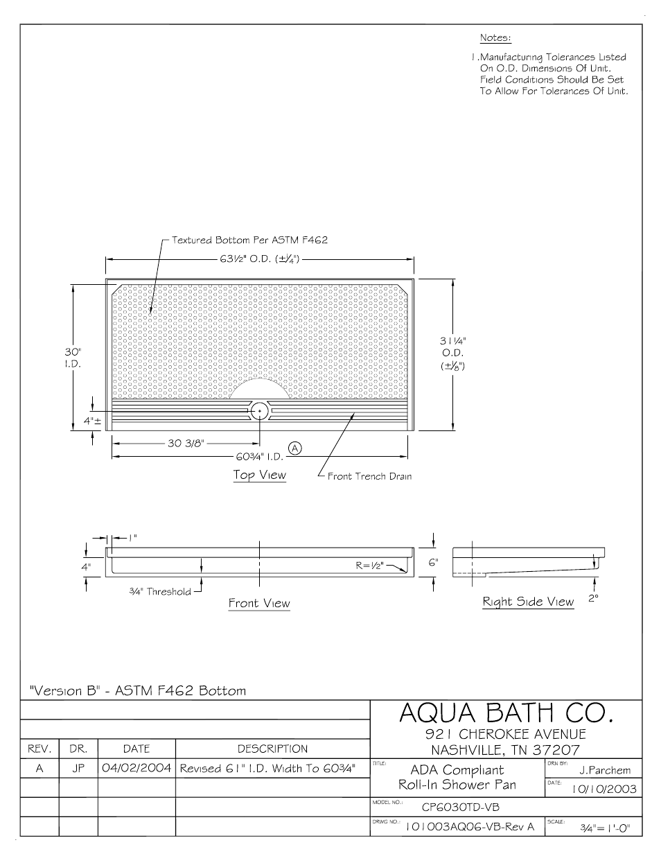 Aqua Bath CP6030TD User Manual | Page 3 / 7