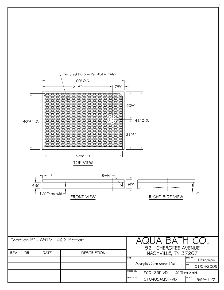 Aqua Bath P6042BF-1 Threshold User Manual | Page 3 / 3