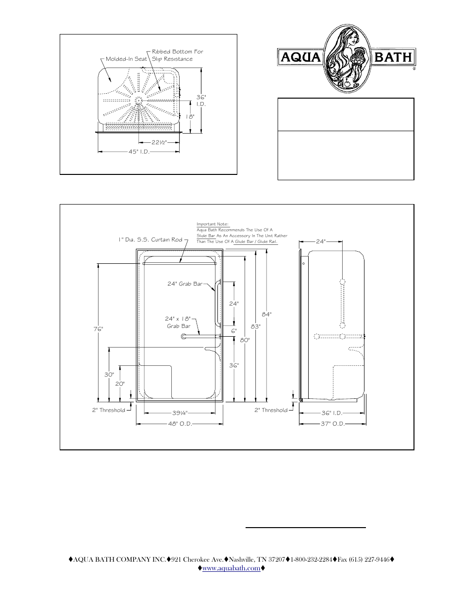 Aqua Bath IS4836BF 2 User Manual | 2 pages