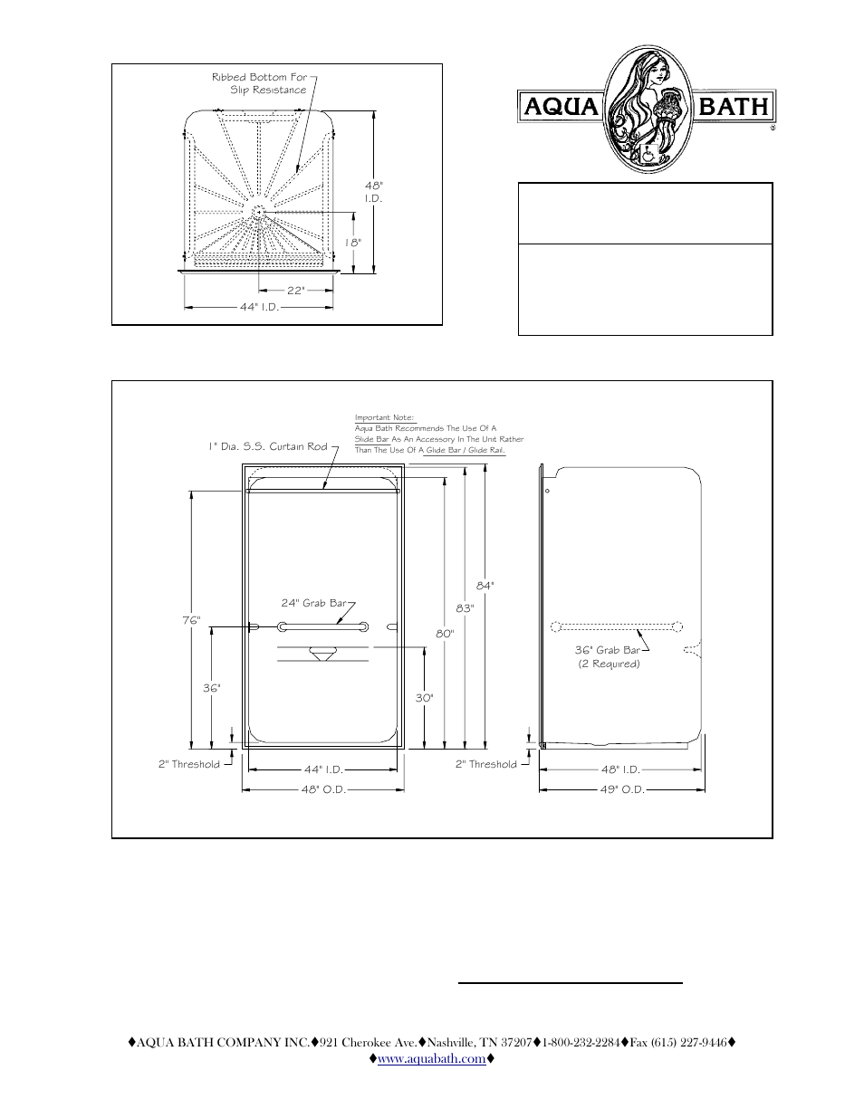 Aqua Bath IS4848BF 2 User Manual | 2 pages