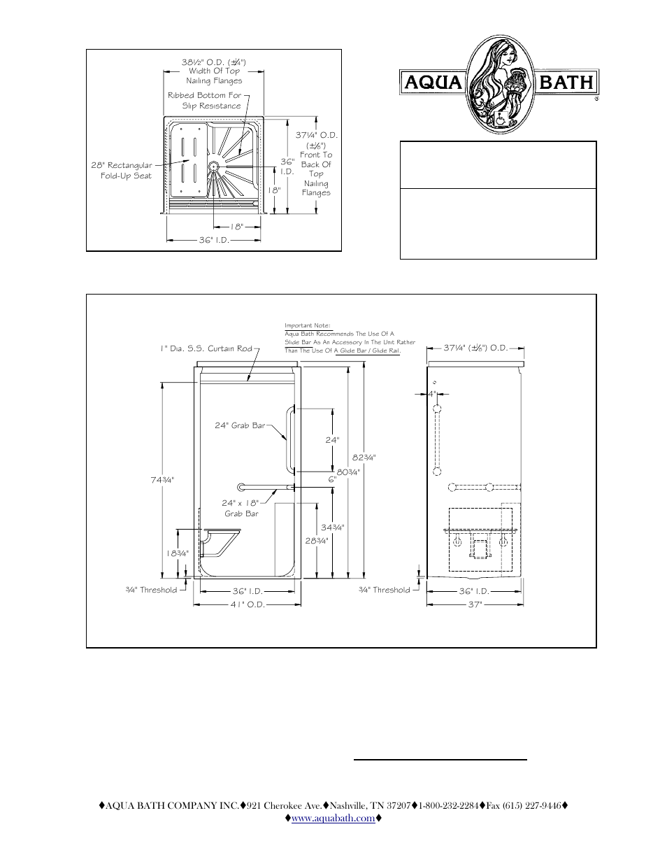 Aqua Bath IS413684BF-OT-FUS 3/4 User Manual | 2 pages