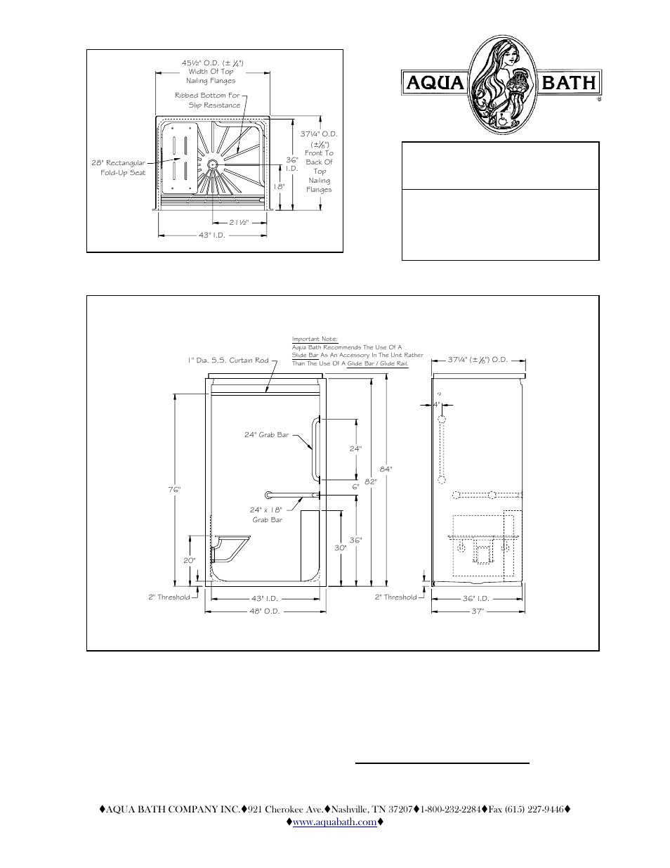 Aqua Bath IS483684BF-OT-FUS 2 User Manual | 2 pages