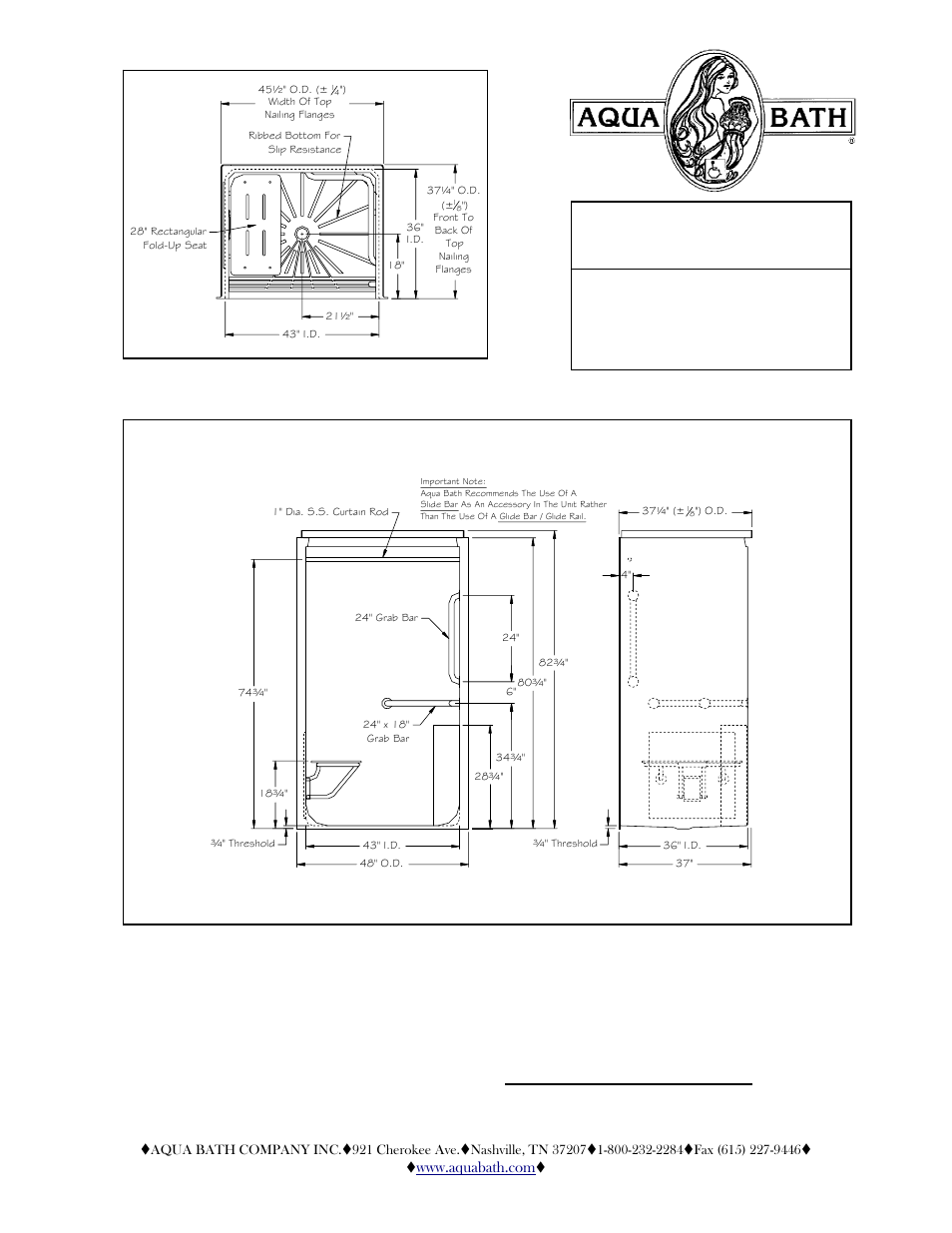 Aqua Bath IS483684BF-OT-FUS 3/4 User Manual | 2 pages