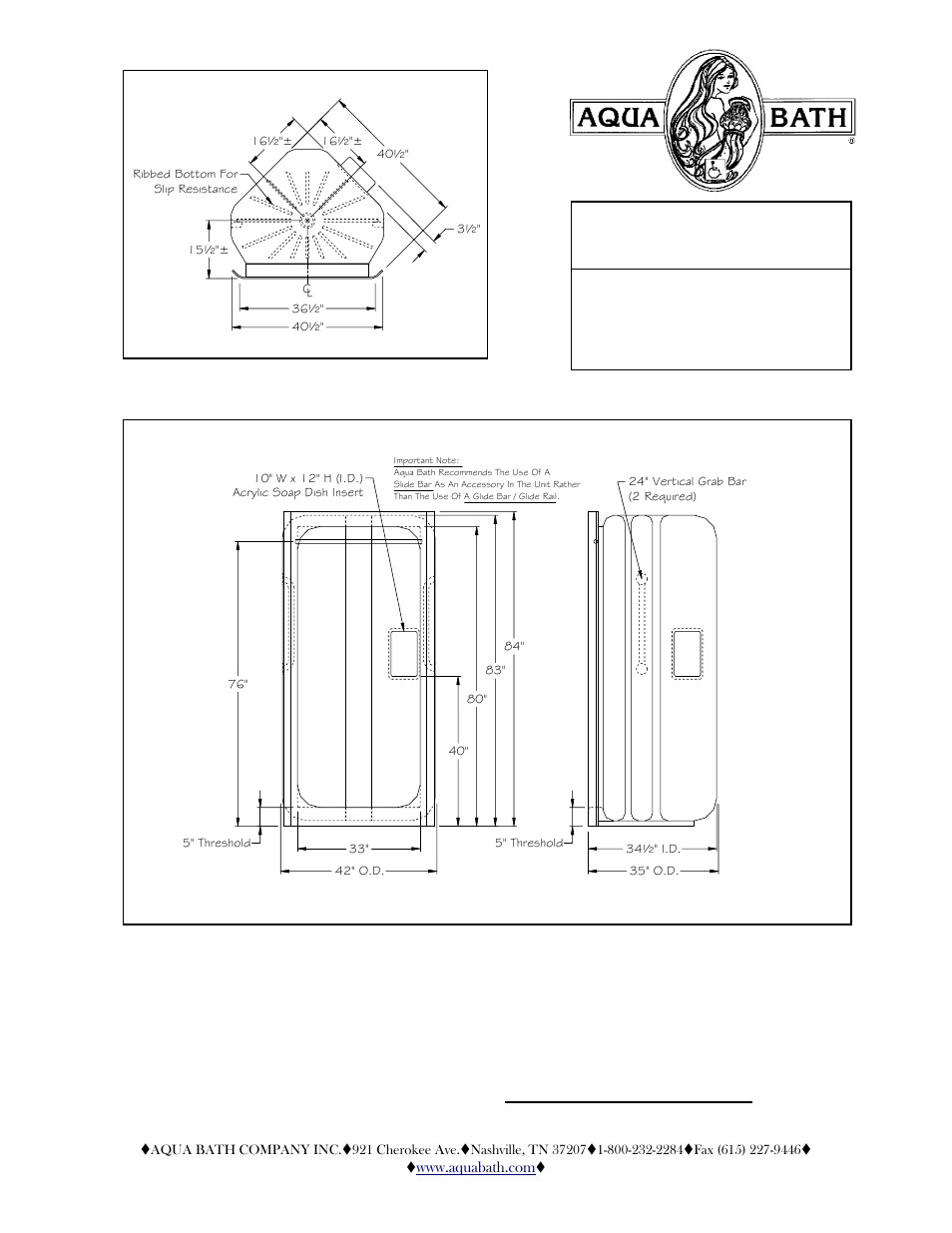 Aqua Bath IS3336SH-RS User Manual | 2 pages