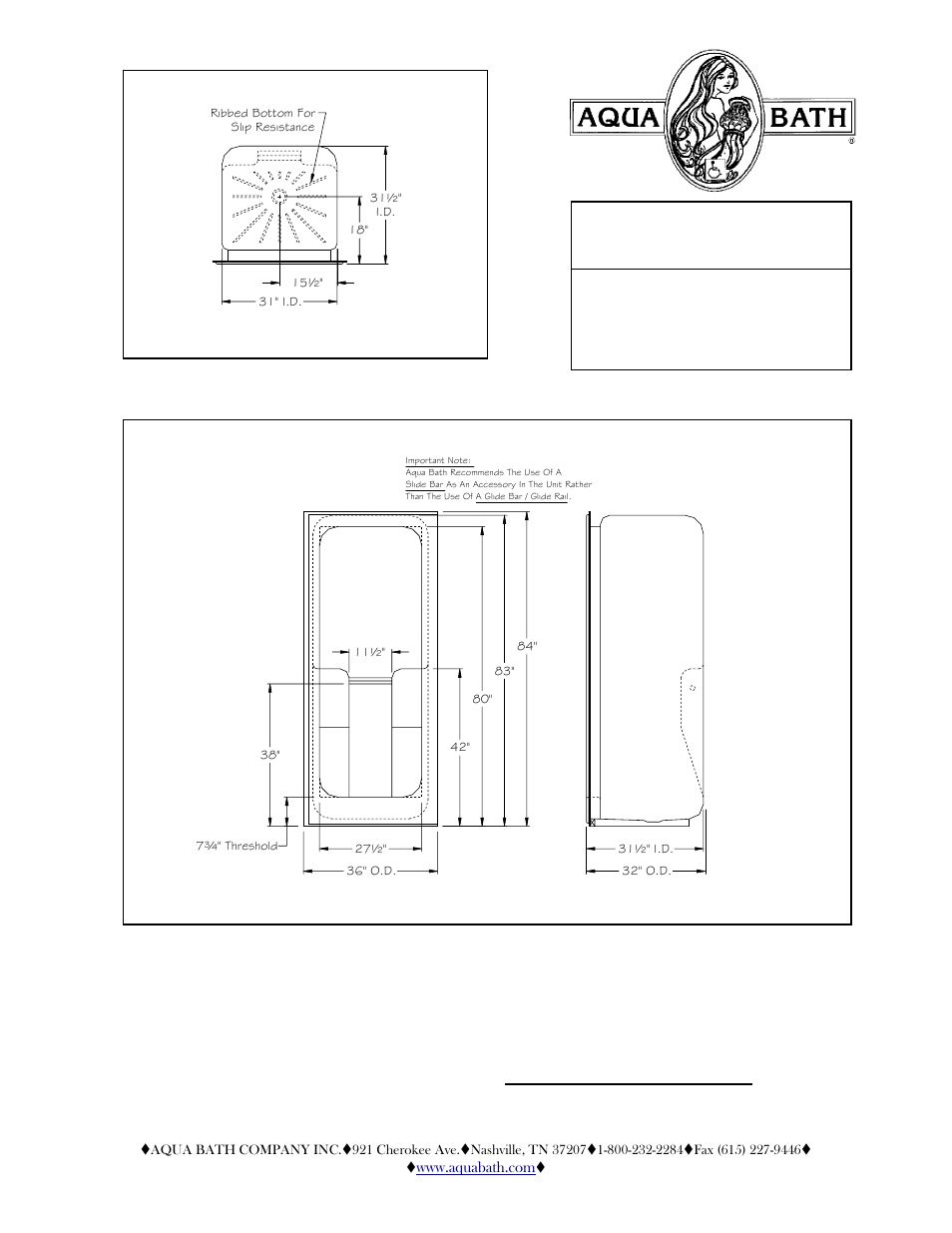 Aqua Bath AB3632SH User Manual | 2 pages