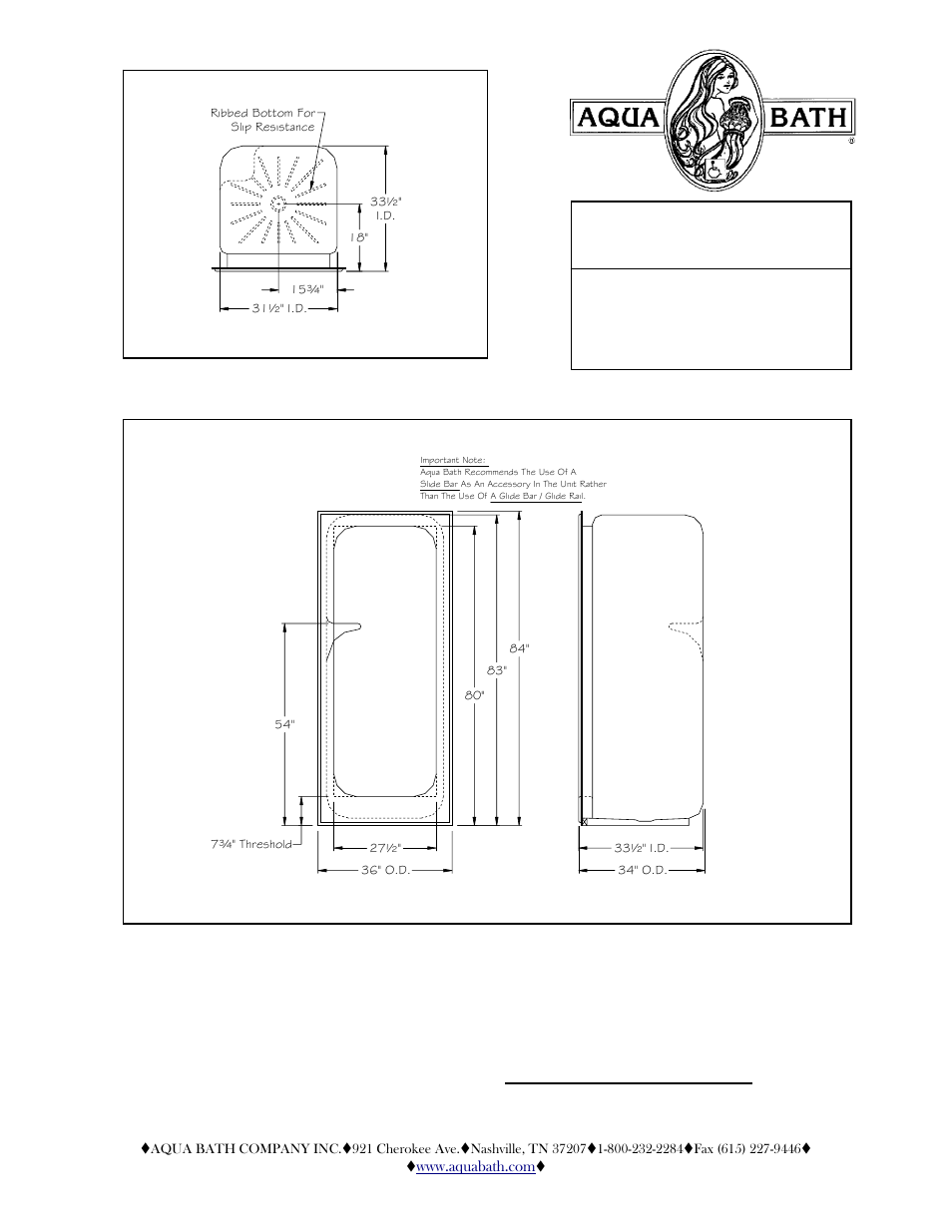 Aqua Bath AB3634SH User Manual | 2 pages