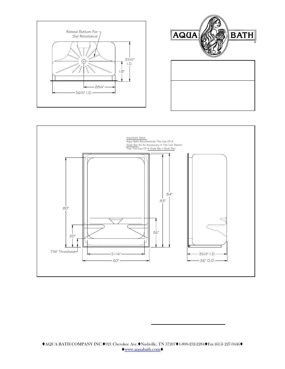 Aqua Bath AB6036SH User Manual | 2 pages
