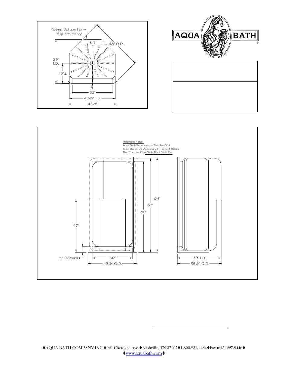 Aqua Bath AB3639SH User Manual | 2 pages