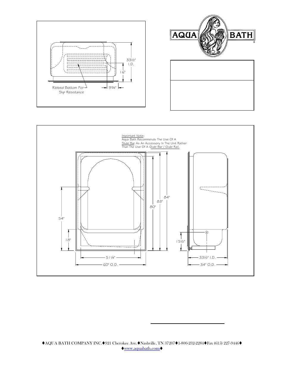 Aqua Bath AB6033-34TS User Manual | 2 pages