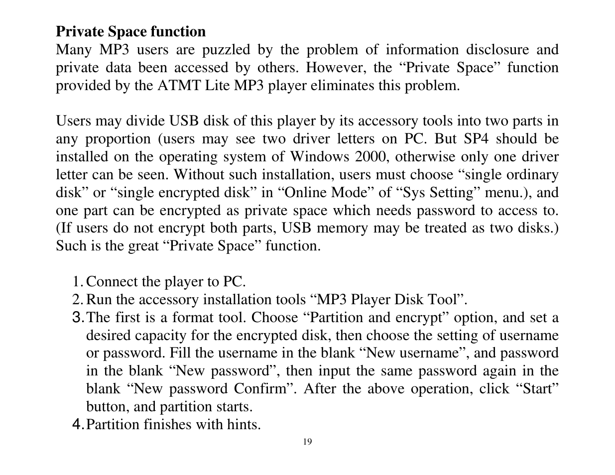 ATMT LITE MP3 User Manual | Page 19 / 23