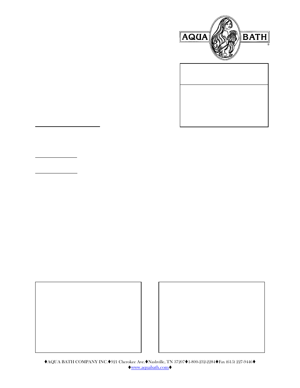 Pediatric tub/shower | Aqua Bath P4237TS User Manual | Page 2 / 2