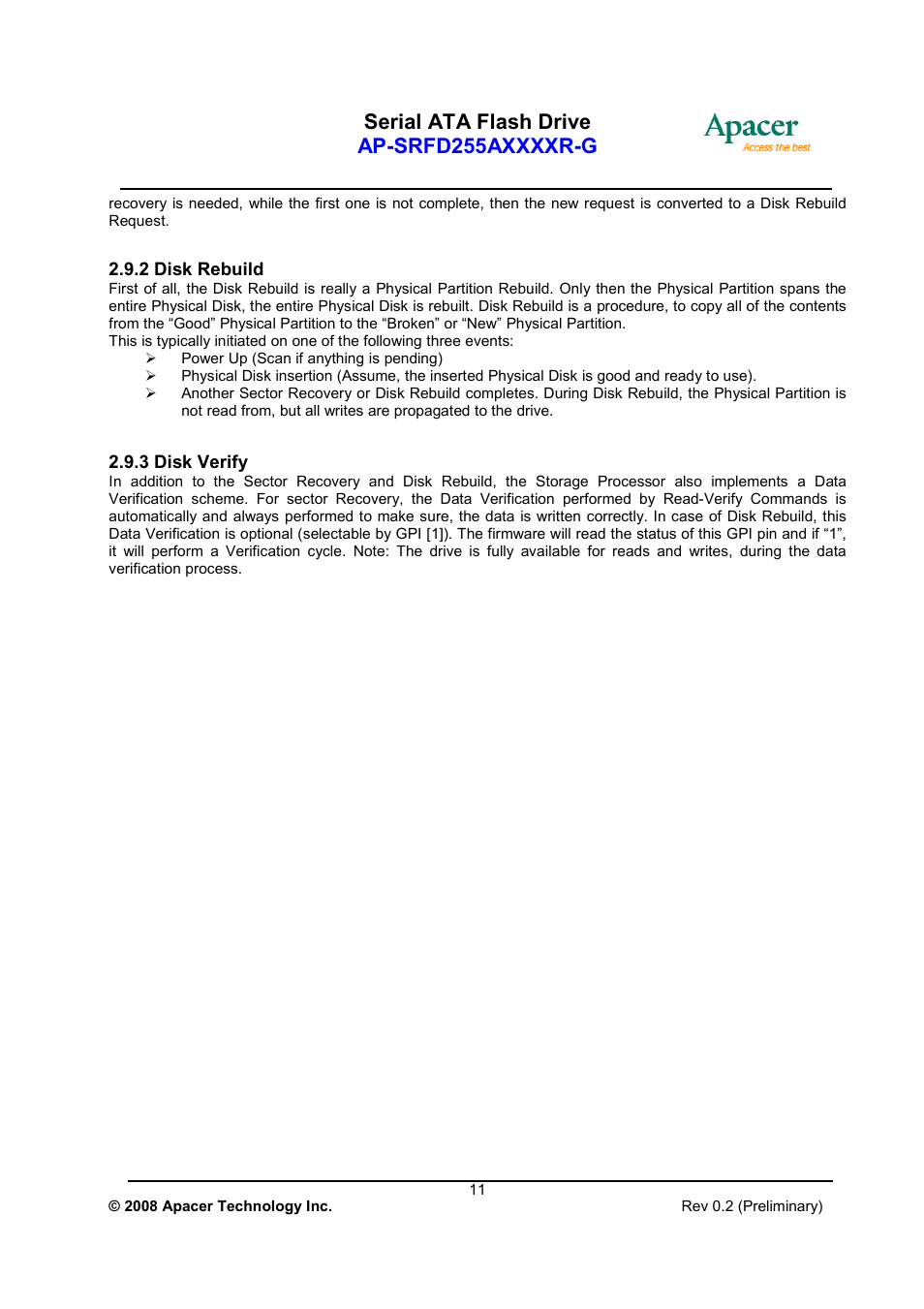 Apacer Technology AP-SRFD255AXXXXR-G User Manual | Page 11 / 18