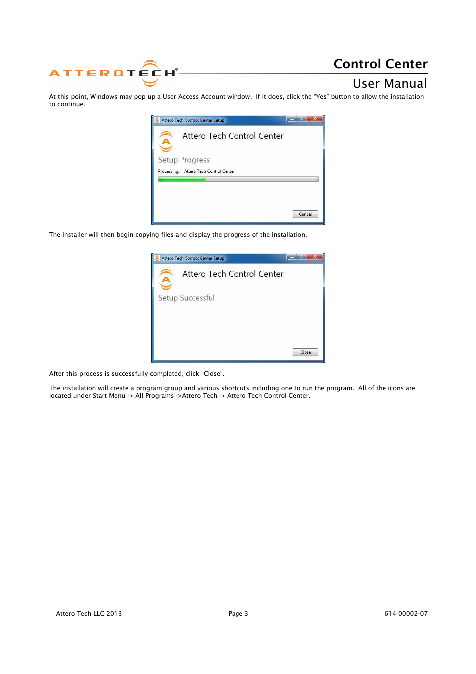 Control center, User manual | Attero Tech Control Center User Manual | Page 5 / 25