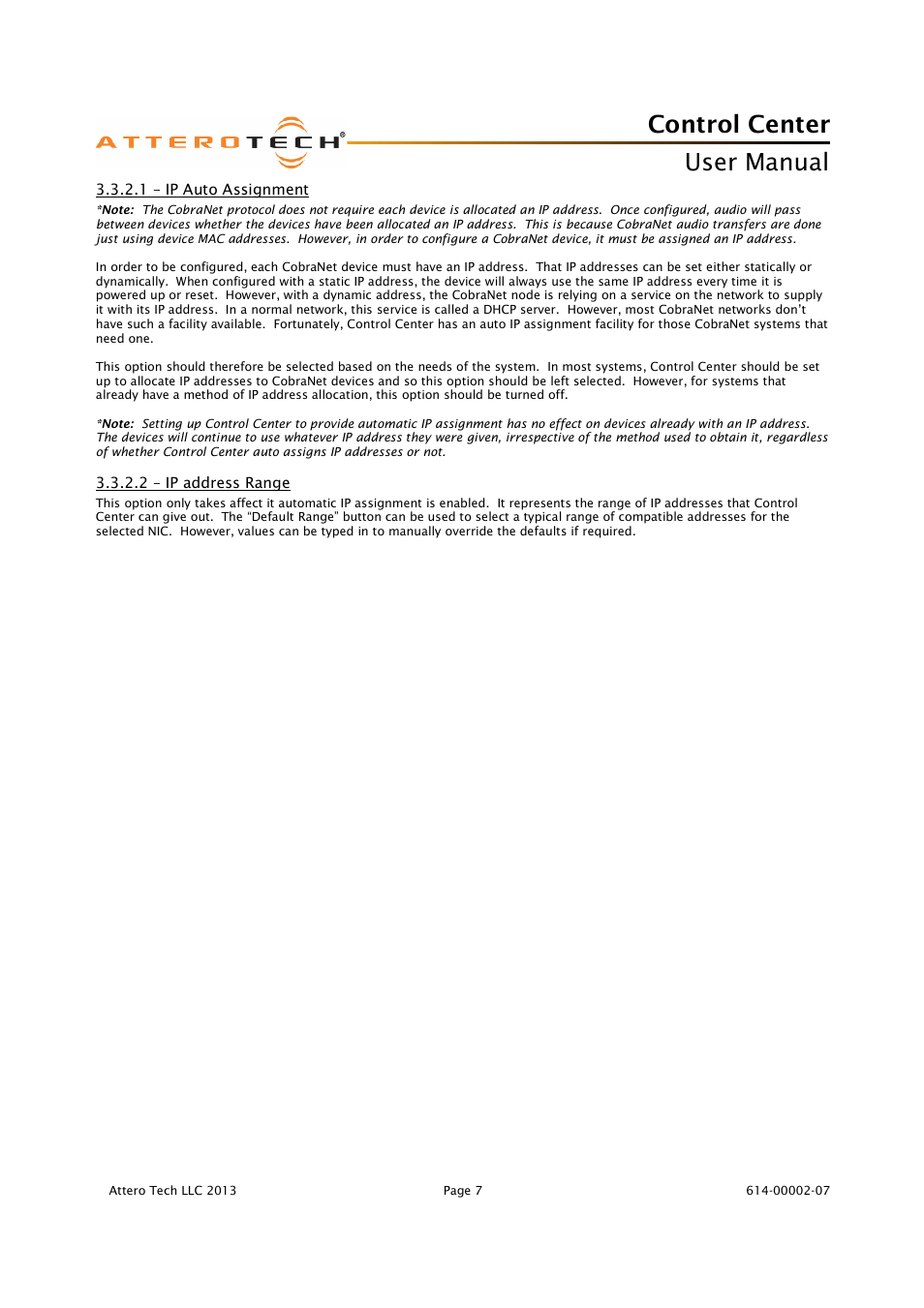 Control center, User manual | Attero Tech Control Center User Manual | Page 9 / 25