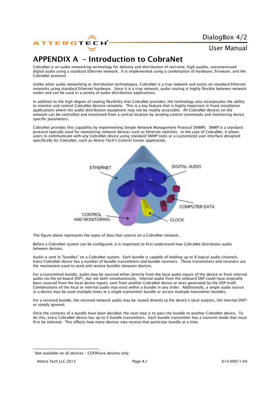 Appendix a – introduction to cobranet, Dialogbox 4/2, User manual | Attero Tech DialogBox User Manual | Page 19 / 21