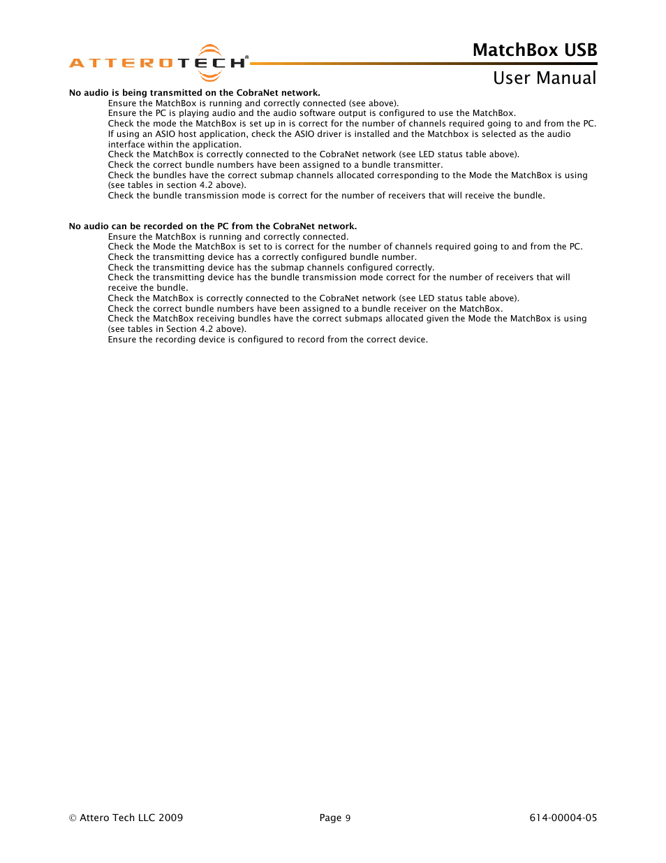 Matchbox usb, User manual | Attero Tech MatchBox USB User Manual | Page 13 / 17