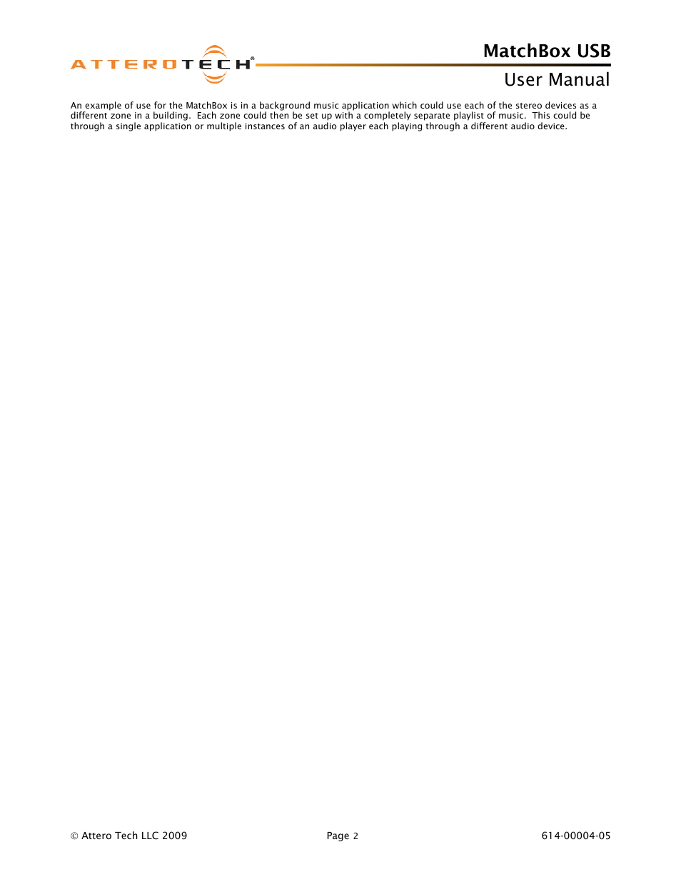 Matchbox usb, User manual | Attero Tech MatchBox USB User Manual | Page 6 / 17