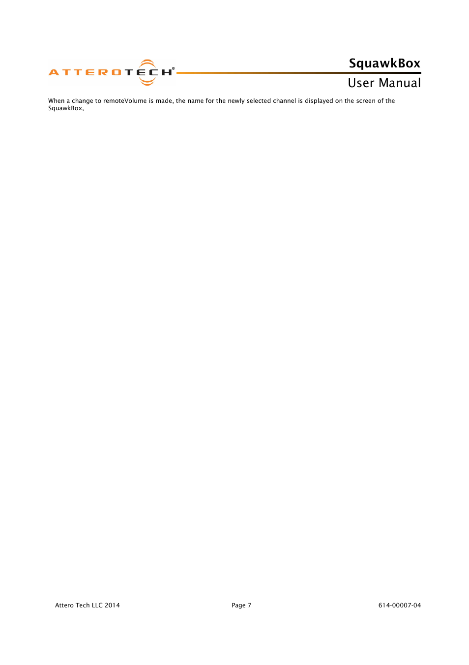 Squawkbox, User manual | Attero Tech SquawkBox User Manual | Page 11 / 20