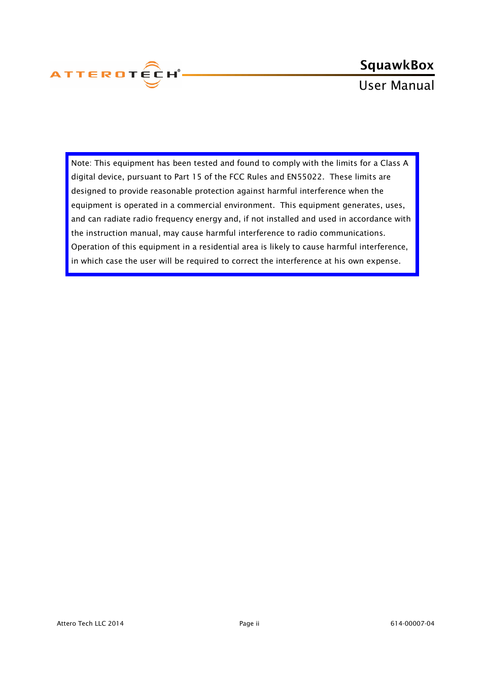 Squawkbox, User manual | Attero Tech SquawkBox User Manual | Page 3 / 20