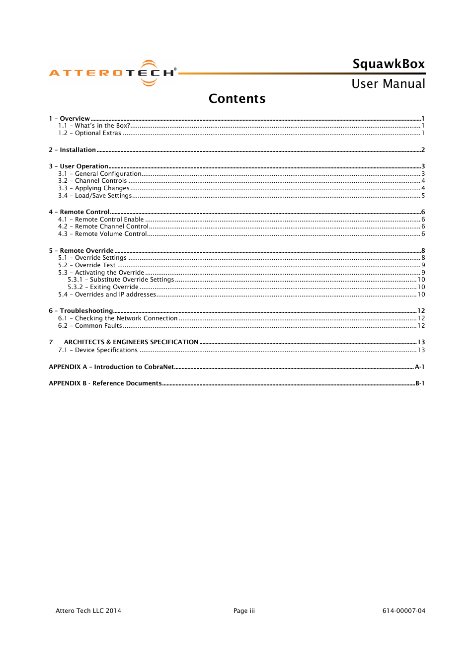 Attero Tech SquawkBox User Manual | Page 4 / 20