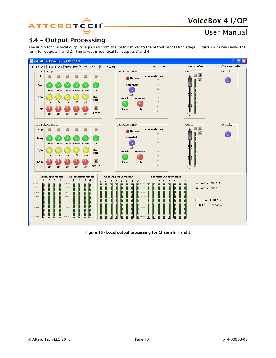 Voicebox 4 i/op user manual, 4 – output processing | Attero Tech Box 4 I/OP User Manual | Page 17 / 24