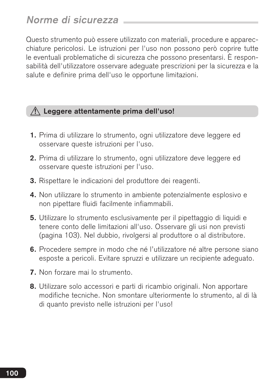 Norme di sicurezza | BrandTech Scientific accu-jetpro User Manual | Page 100 / 124