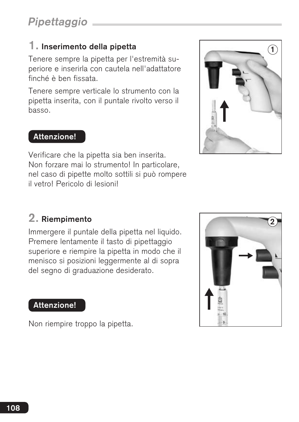 Pipettaggio | BrandTech Scientific accu-jetpro User Manual | Page 108 / 124