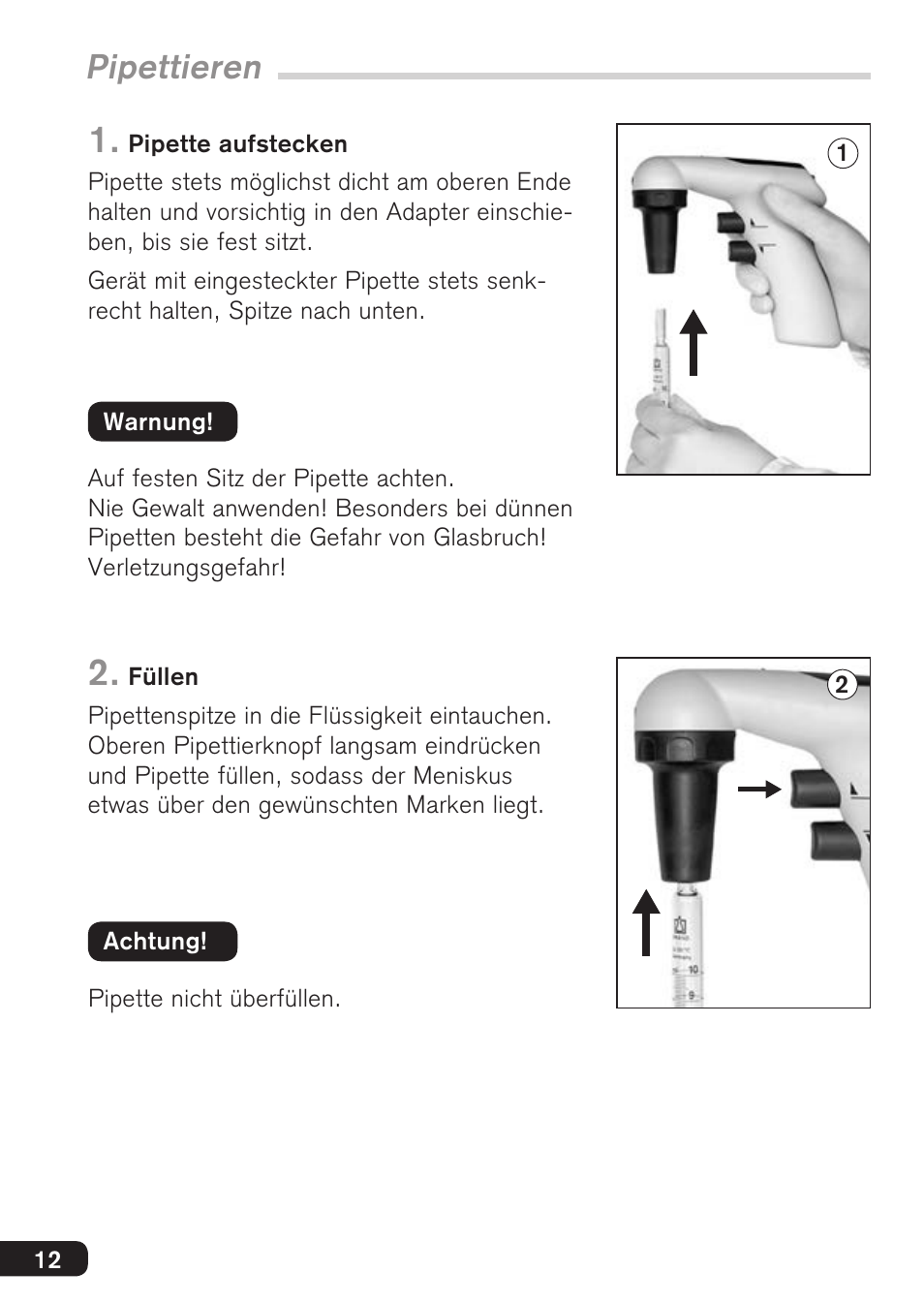 Pipettieren | BrandTech Scientific accu-jetpro User Manual | Page 12 / 124