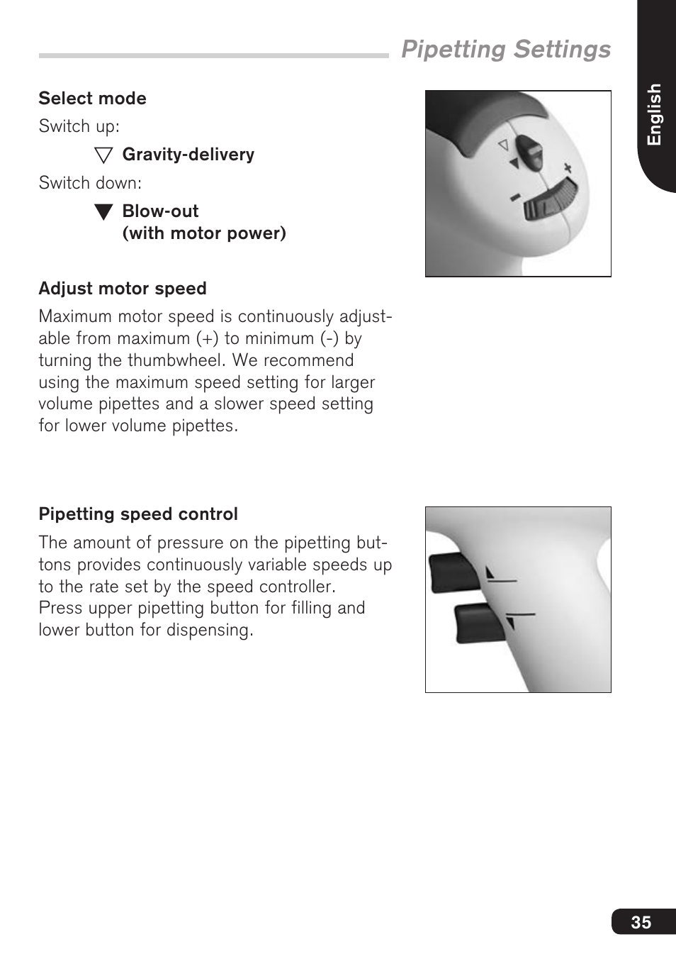 Pipetting settings | BrandTech Scientific accu-jetpro User Manual | Page 35 / 124