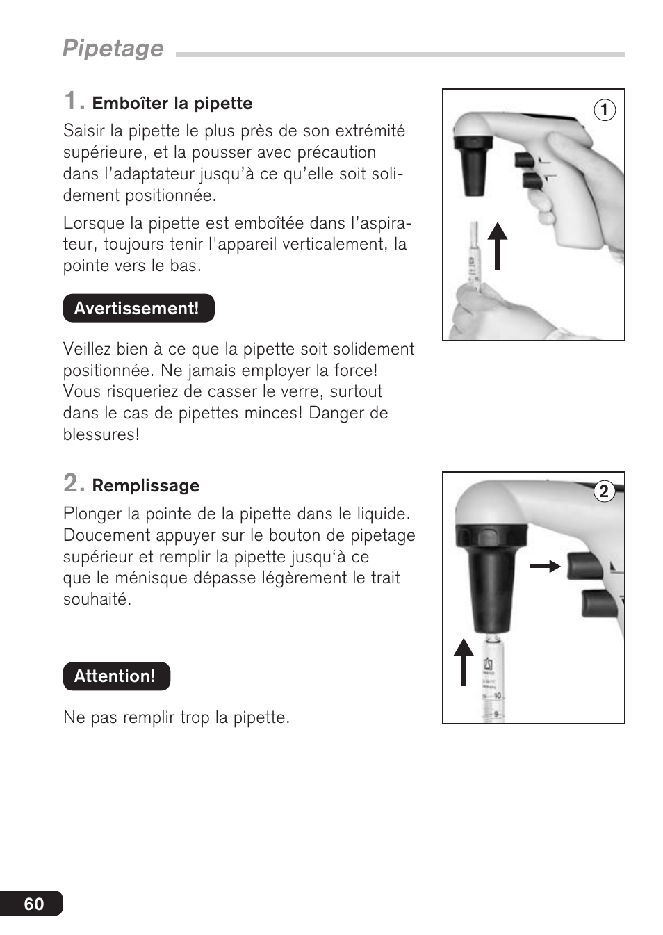 Pipetage | BrandTech Scientific accu-jetpro User Manual | Page 60 / 124
