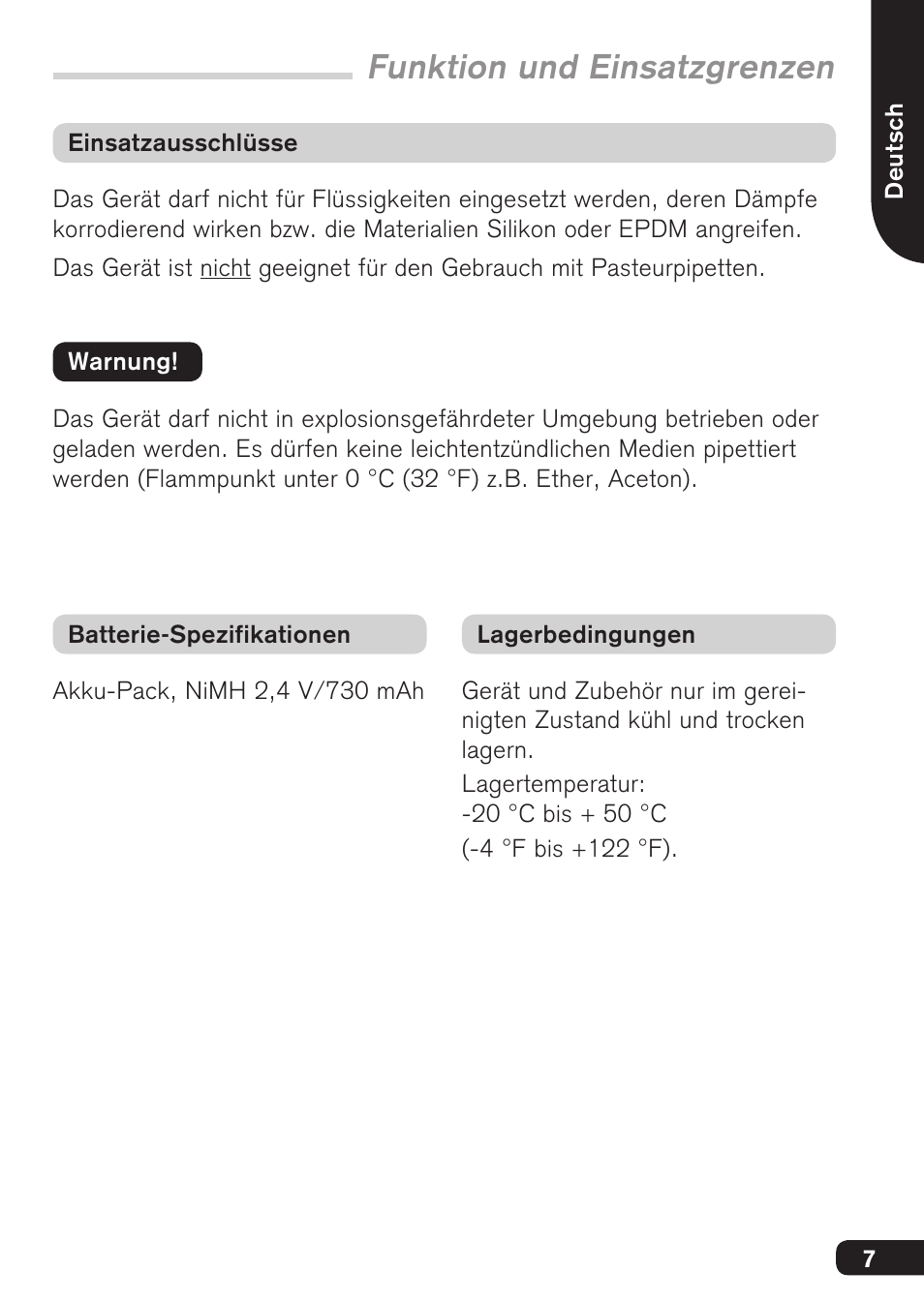 Funktion und einsatzgrenzen | BrandTech Scientific accu-jetpro User Manual | Page 7 / 124